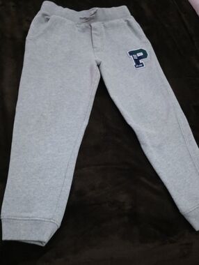 Polo by Ralph Lauren Light Gray Kids Joggers with Navy 'P' Patch